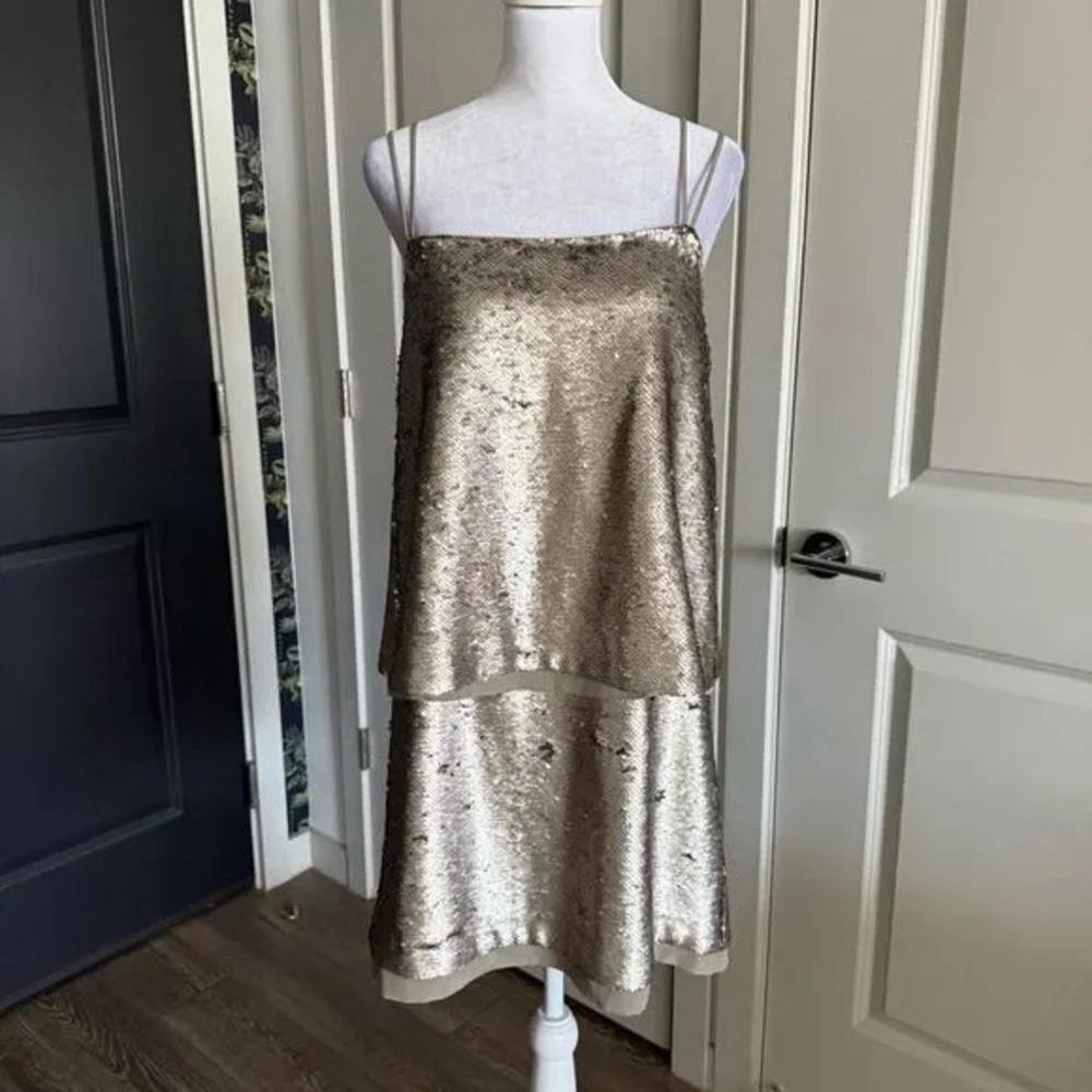 Banana Republic Gold Sequin Mini Dress